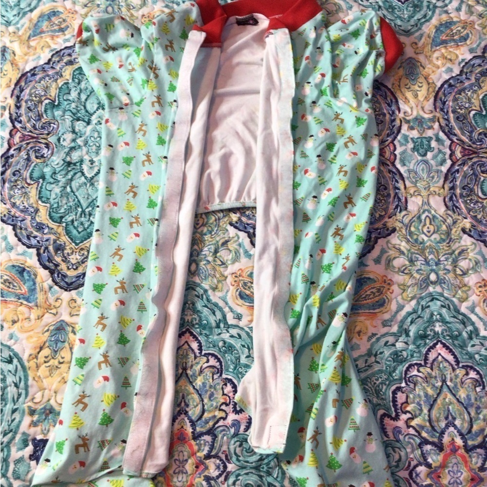 Red and Green Dog Clothing with Playful Christmas Design (0013) - Picture 4 of 7